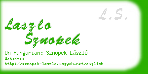 laszlo sznopek business card