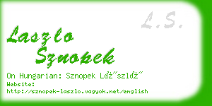 laszlo sznopek business card